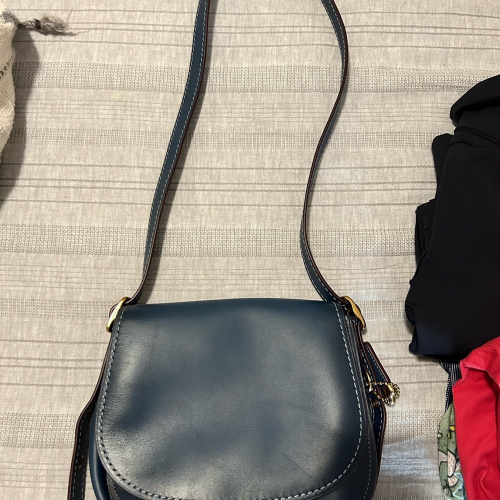 Coach- Indigo Blue Saddle Cross Body Bag